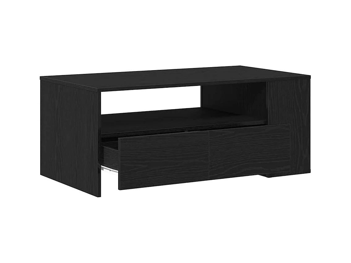 Mesa de centro-Mesa auxiliar-Mesita de centro madera contrachapada negro 100x100x35 cm SHL2090