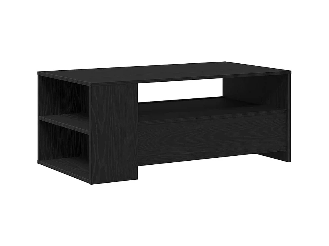 Mesa de centro-Mesa auxiliar-Mesita de centro madera contrachapada negro 100x100x35 cm SHL2090