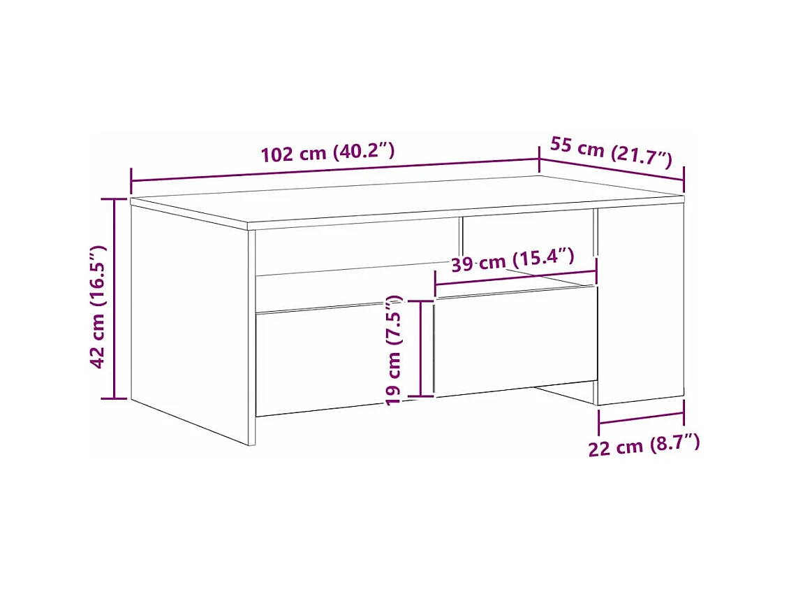 Mesa de centro-Mesa auxiliar-Mesita de centro madera contrachapada negro 100x100x35 cm SHL2090