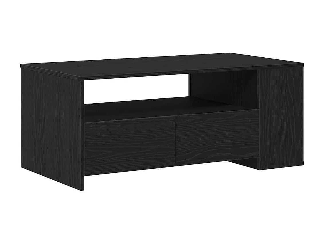 Salontafel | Bijzettafel | Koffietafel Zwart eiken 102 x 55 x 43.5 cm Bewerkt hout
