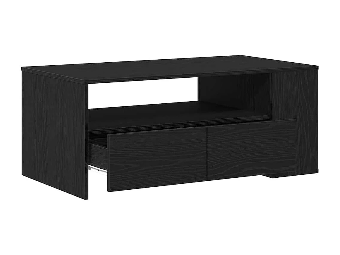 Salontafel | Bijzettafel | Koffietafel Zwart eiken 102 x 55 x 43.5 cm Bewerkt hout