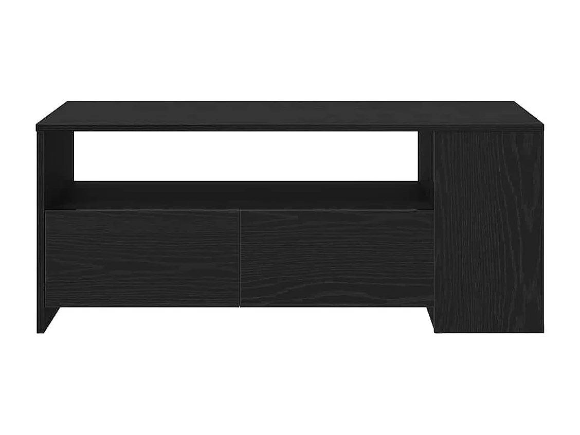 Salontafel | Bijzettafel | Koffietafel Zwart eiken 102 x 55 x 43.5 cm Bewerkt hout