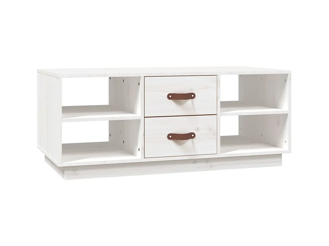 Table basse salon-Table d'appoint Blanc 100x50x41 cm Bois massif de pin SHL56786