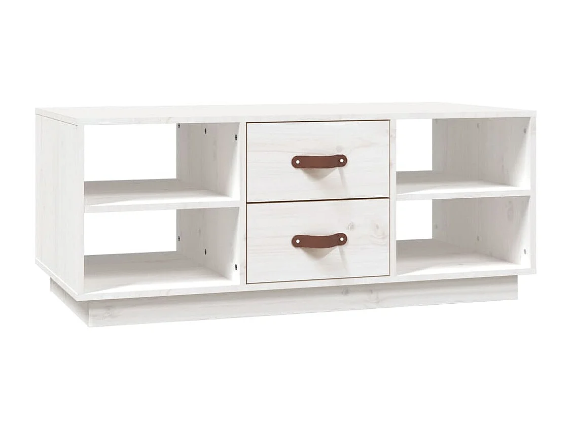 Couchtisch-Sofatisch-Beistelltische Weiß 100x50x41 cm Massivholz Kiefer SHL55308