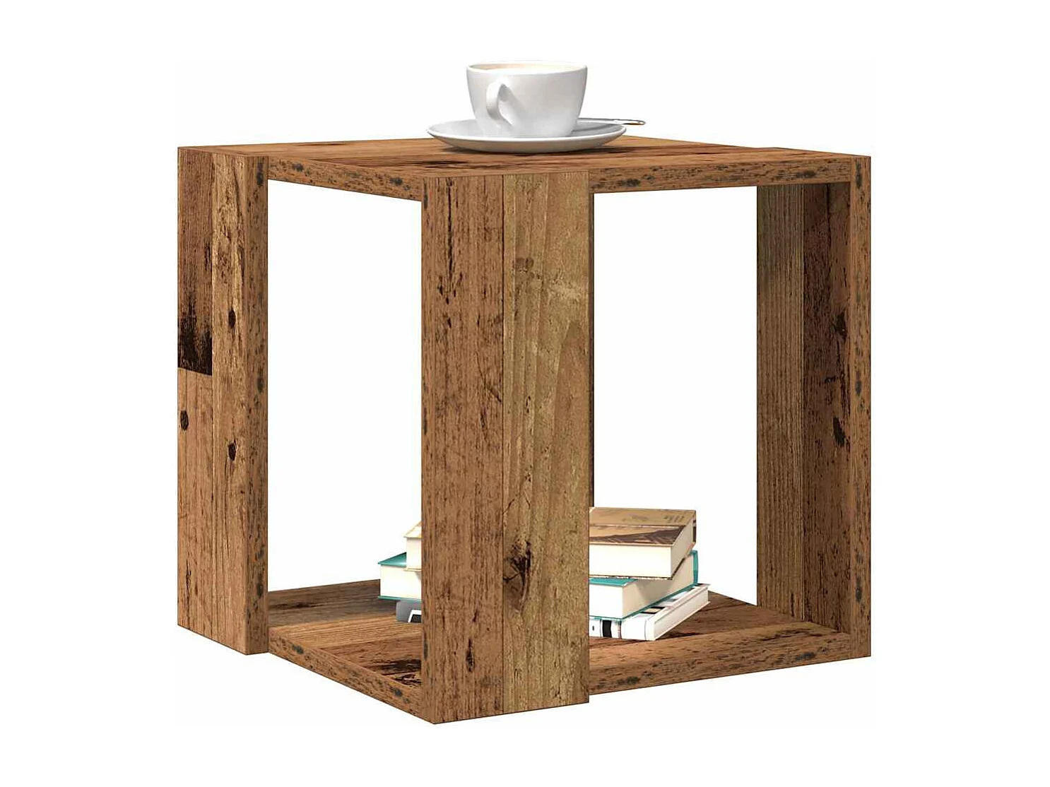 Table basse salon-Table d'appoint Bois Ancien Bois de Récupération Massif 32x32x30 cm SHL90588