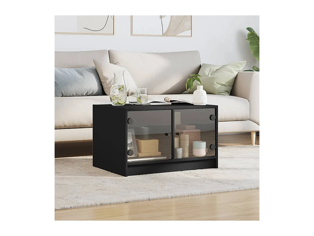 Mesa de centro-Mesa auxiliar de 2 niveles de MDF blanca SHL382404