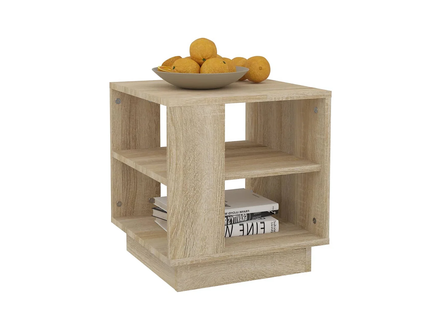 Mesa de centro | Mesa de apoio 40x40x43 cm madeira processada carvalho sonoma