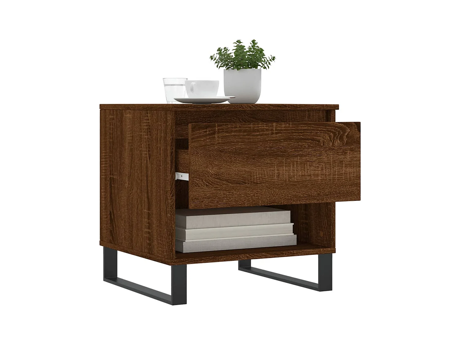 Lot de 2 Tables basses-Tables d'appoint chêne marron 50x46x50 cm bois d'ingénierie SHL52603