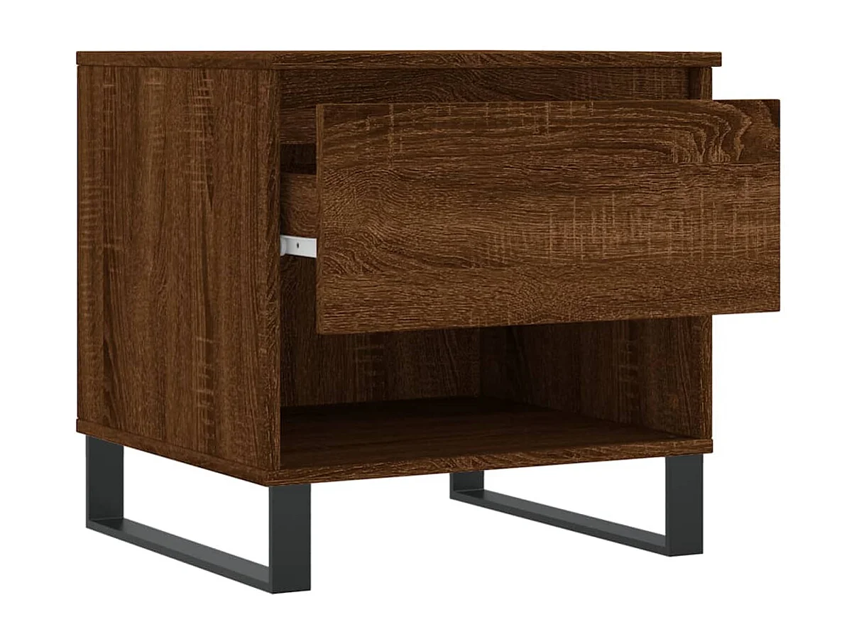 Lot de 2 Tables basses-Tables d'appoint chêne marron 50x46x50 cm bois d'ingénierie SHL52603