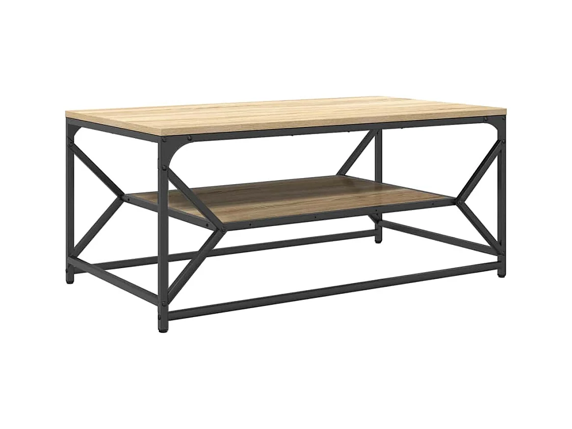 Mesa de centro-Mesa auxiliar-Mesita de centro madera de ingeniería gris hormigón 102x50x52,5cm SHL1208