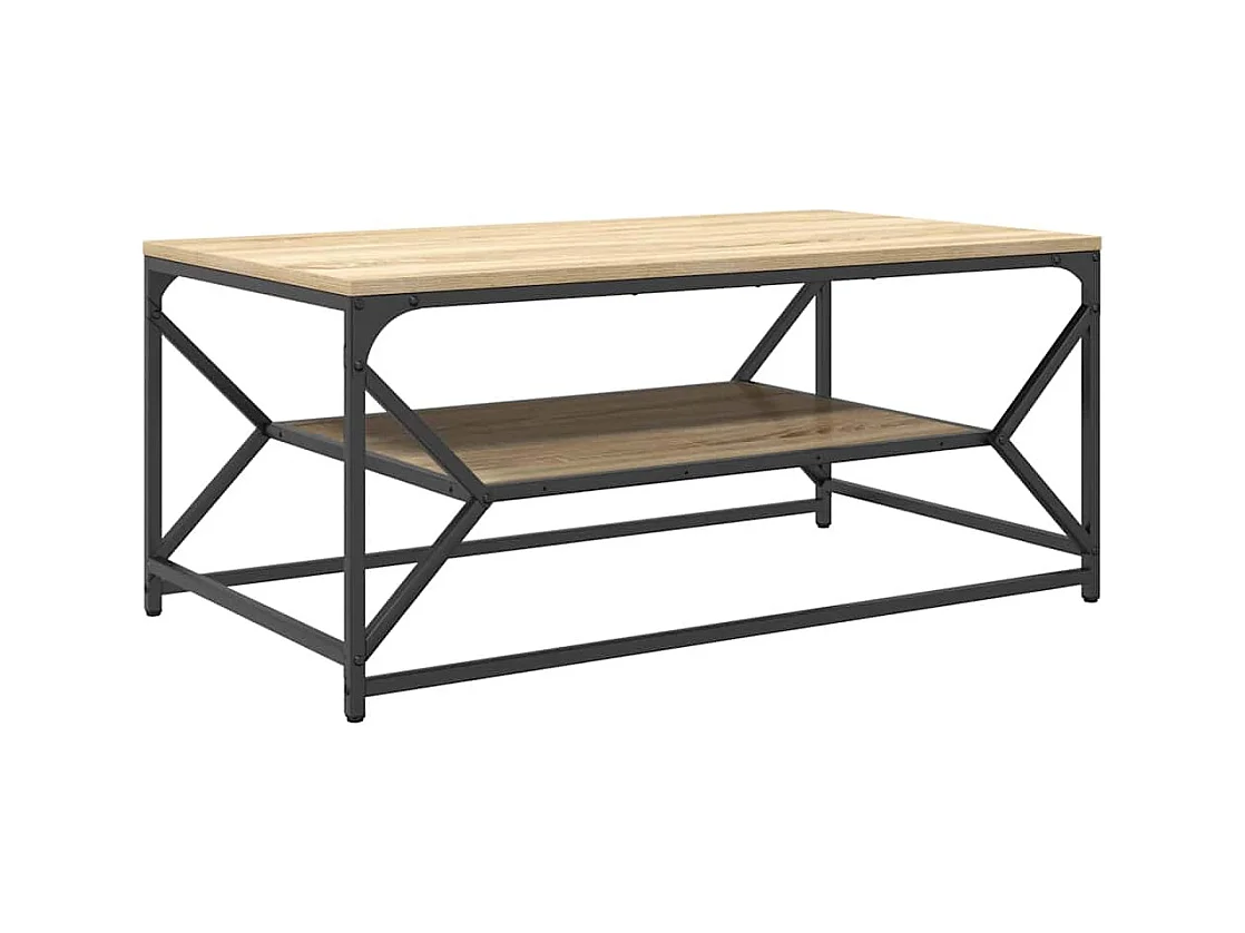 Table basse salon-Table d'appoint avec Étagère Chêne Sonoma 90x50x40 cm Bois d'ingénierie SHL57271