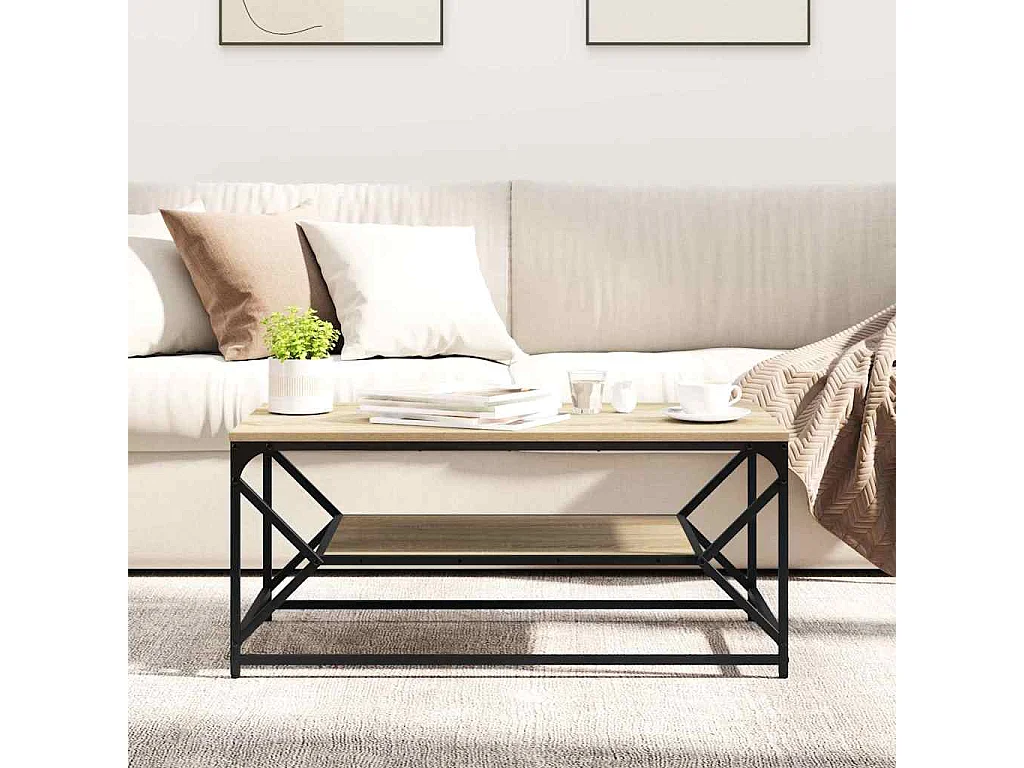 Couchtisch-Wohnzimmertisch-Beistelltische Sonoma-Eiche 90x50x40 cm SHL83834