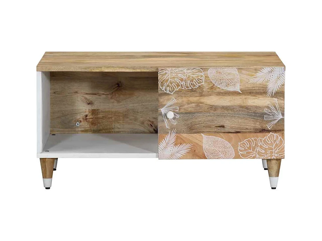 Table basse salon-Table d'appoint 80x50x40 cm bois de manguier massif SHL38386