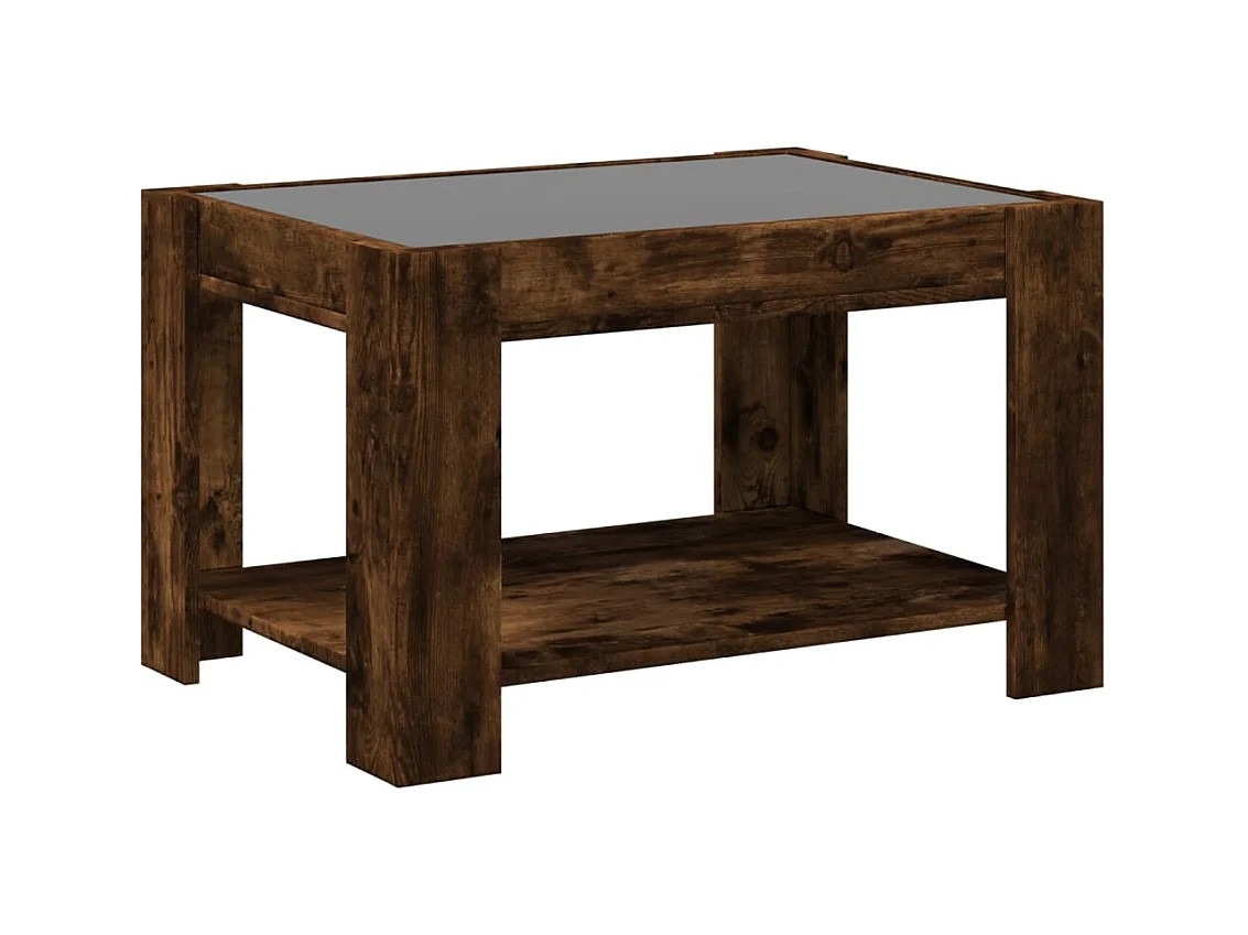 Mesa de centro-Mesa auxiliar madera contrachapada roble ahumado 100x50,5x35cm SHL1792
