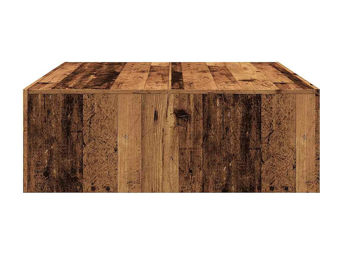 Couchtisch-Wohnzimmertisch-Beistelltische Altholz-Optik 100x100x35 cm Holzwerkstoff SHL81382