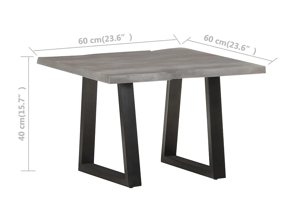 Couchtisch-Beistelltisch-Sofatisch mit Baumkanten 60x60x40 cm Massivholz Akazie SHL46453