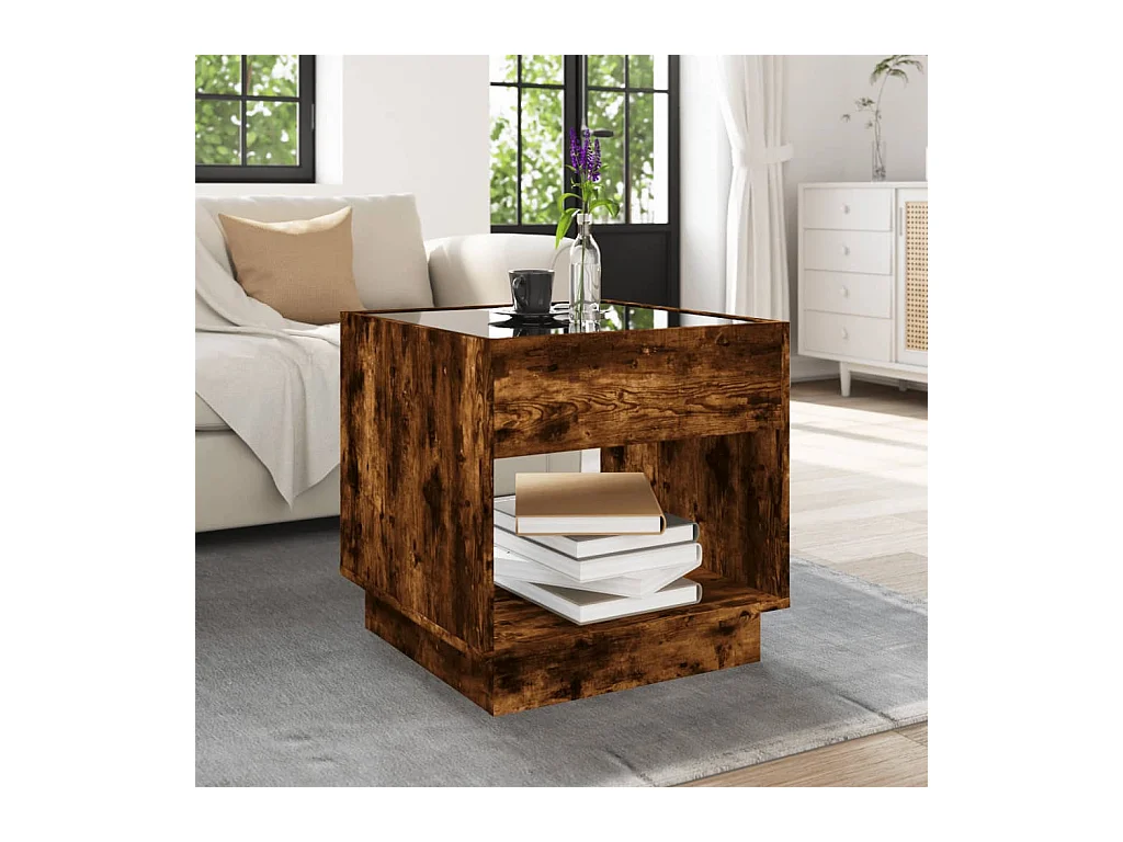 Mesa de centro-Mesa auxiliar madera de ingeniería gris Sonoma 57x57x30 cm SHL756