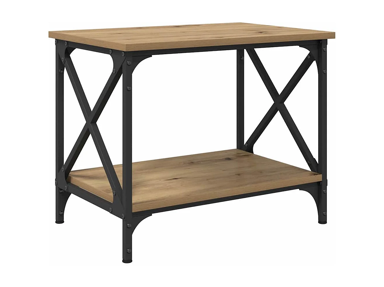 Mesas de centro | Mesas auxiliares 2 uds madera de ingeniería negro brillante SHL399531