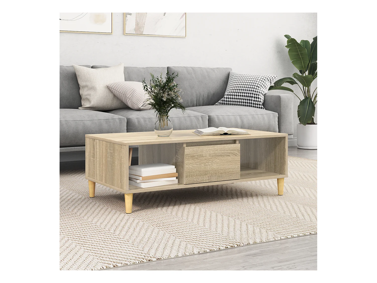 Mesas de centro | Mesas auxiliares 2 uds madera ingeniería gris Sonoma 50x46x35 cm SHL2880