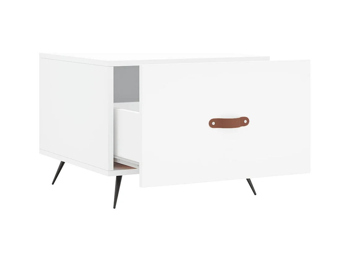 Salontafel | Woonkamertafel | Bijzettafel 50x50x40 cm bewerkt hout wit