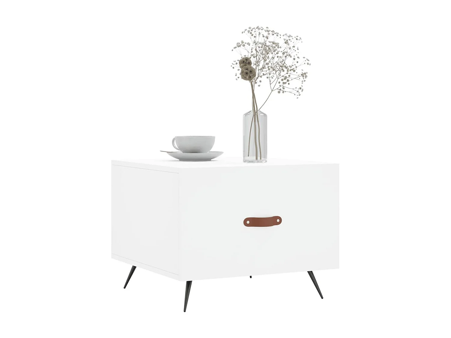 Table basse salon-Table d'appoint blanc 50x50x40 cm bois d'ingénierie SHL59632