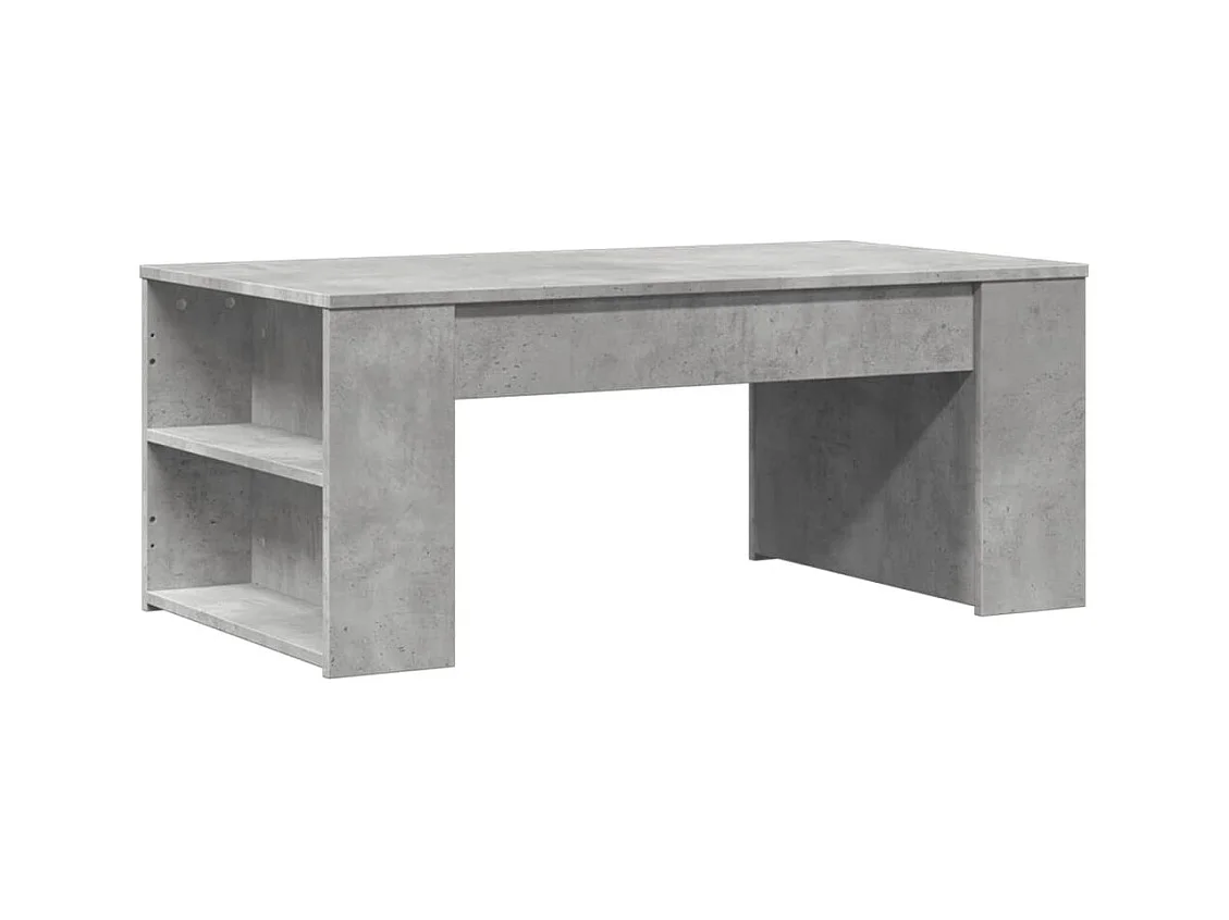 Table basse salon-Table d'appoint gris béton 102x55x42 cm bois d'ingénierie SHL24046
