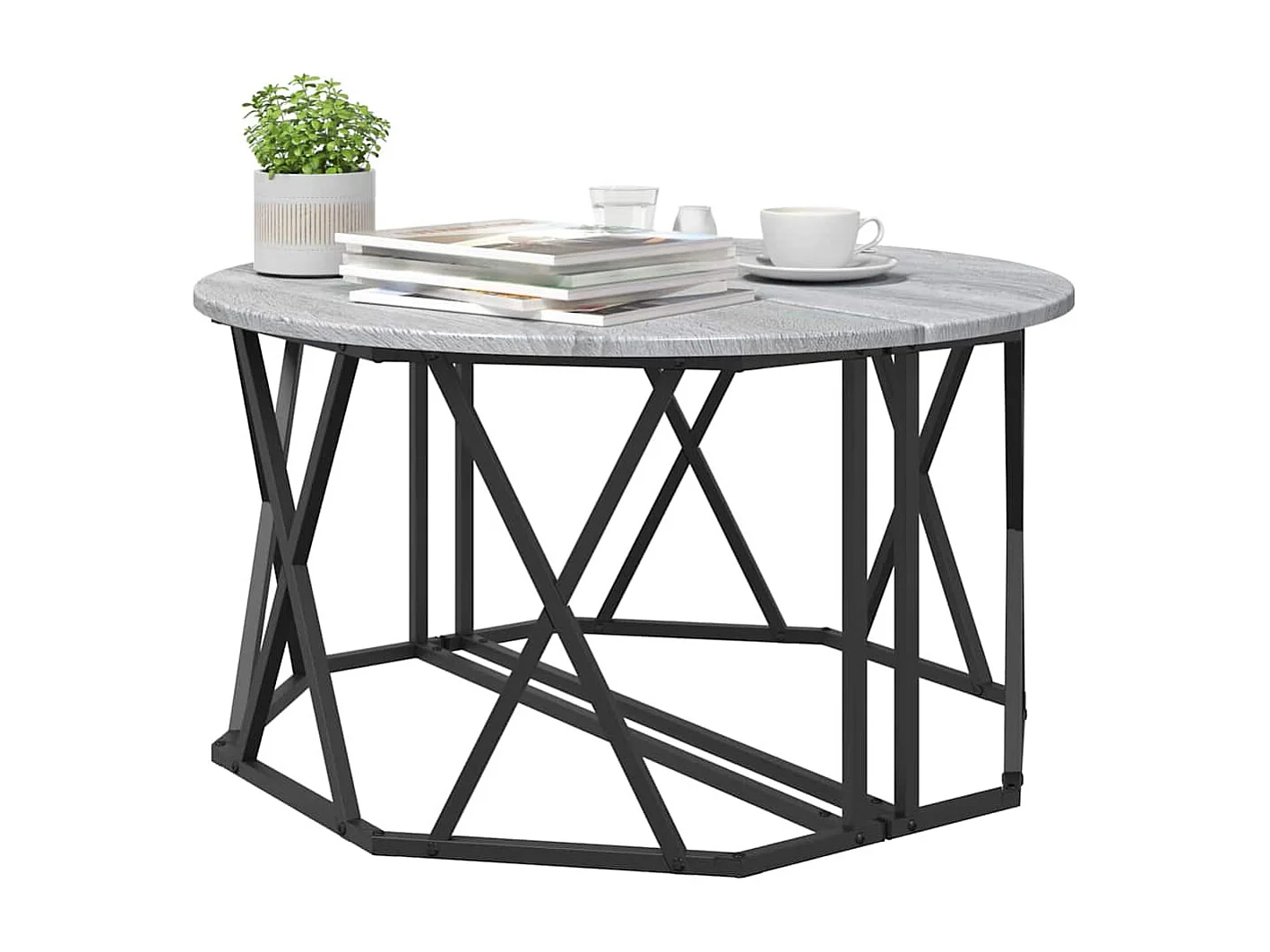 Mesa de centro-Mesa auxiliar-Mesita de centro madera de ingeniería roble Sonoma 102x50x52,5 cm SHL2561