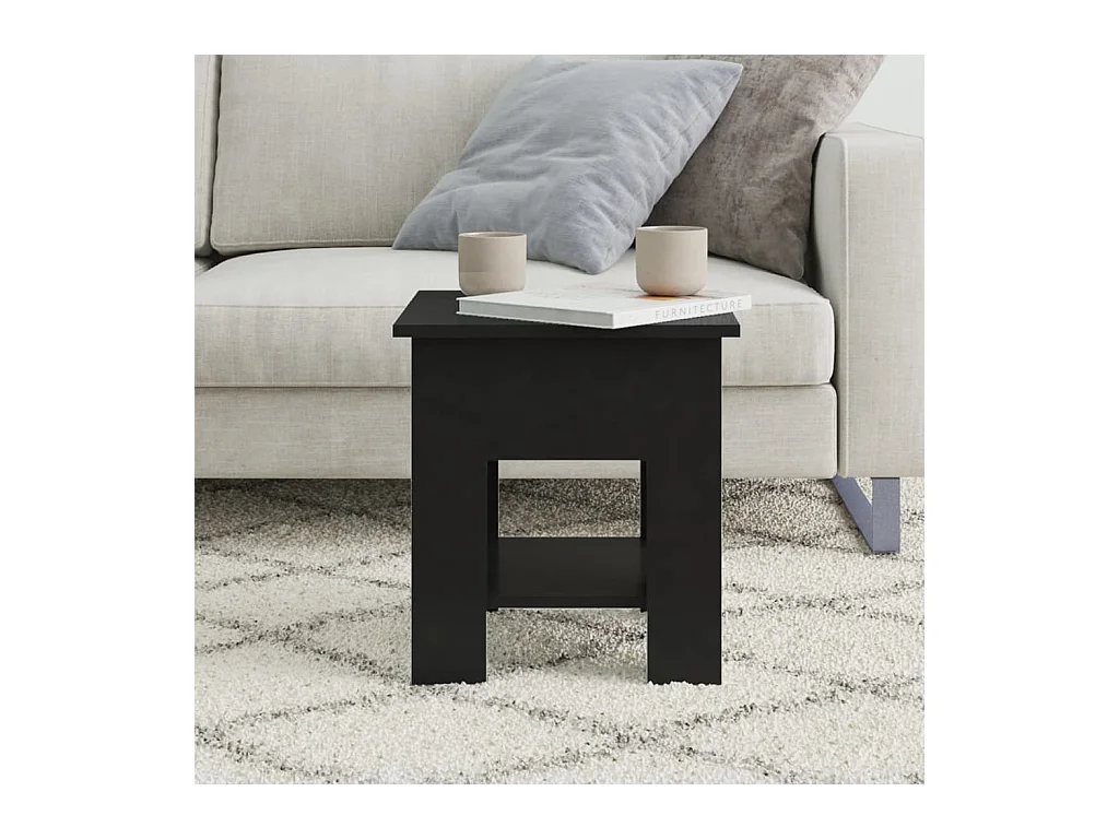 Table basse salon-Table d'appoint noir 40x40x42 cm bois d'ingénierie SHL7853
