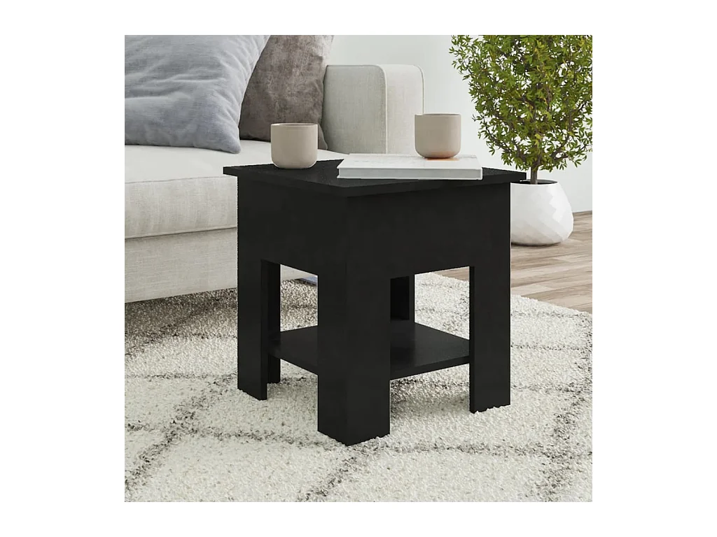 Table basse salon-Table d'appoint noir 40x40x42 cm bois d'ingénierie SHL7853