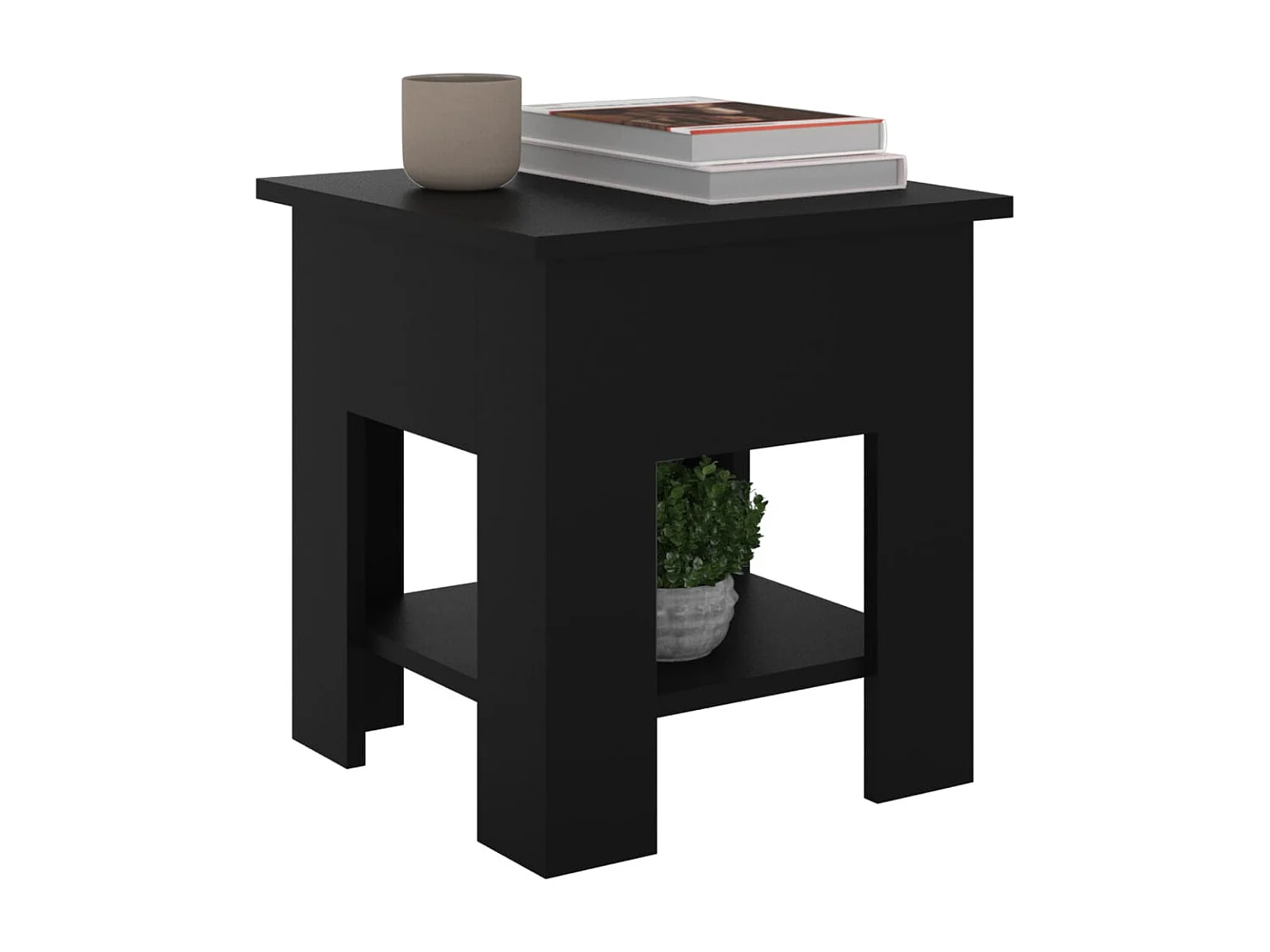 Table basse salon-Table d'appoint noir 40x40x42 cm bois d'ingénierie SHL7853