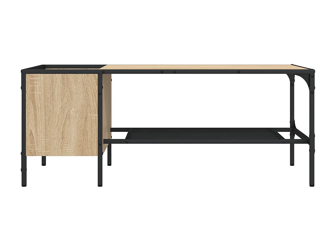 Couchtisch-Wohnzimmertisch-Beistelltische mit Regal Sonoma-Eiche 100x51x40 cm Holzwerkstoff SHL44603