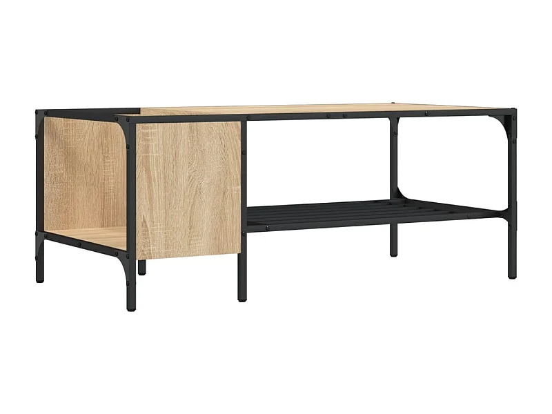 Couchtisch-Wohnzimmertisch-Beistelltische mit Regal Sonoma-Eiche 100x51x40 cm Holzwerkstoff SHL44603