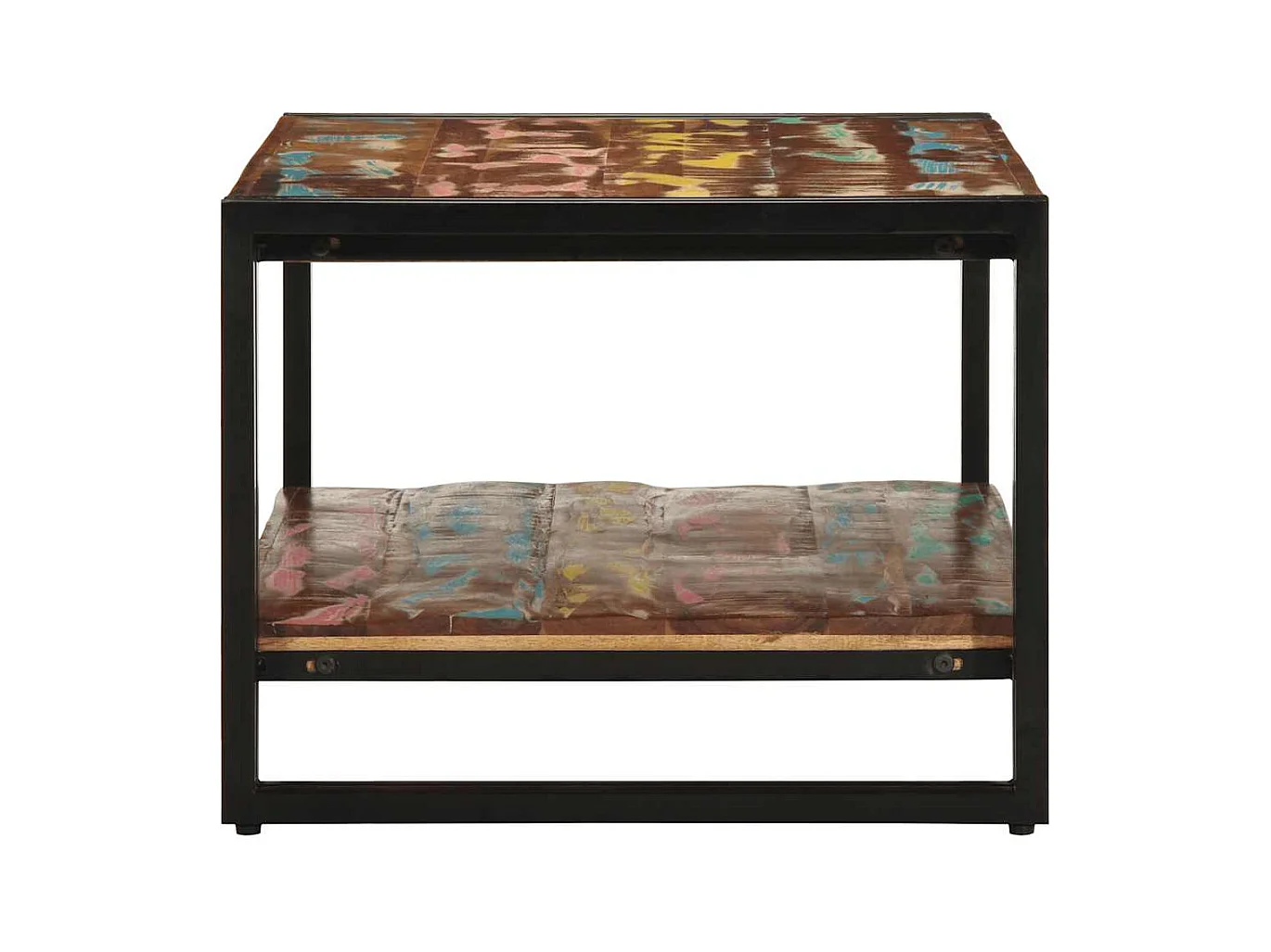 Mesa de centro | Mesa auxiliar | Mesita de centro MDF y hierro gris y negro 90x45x45 cm SHL3043