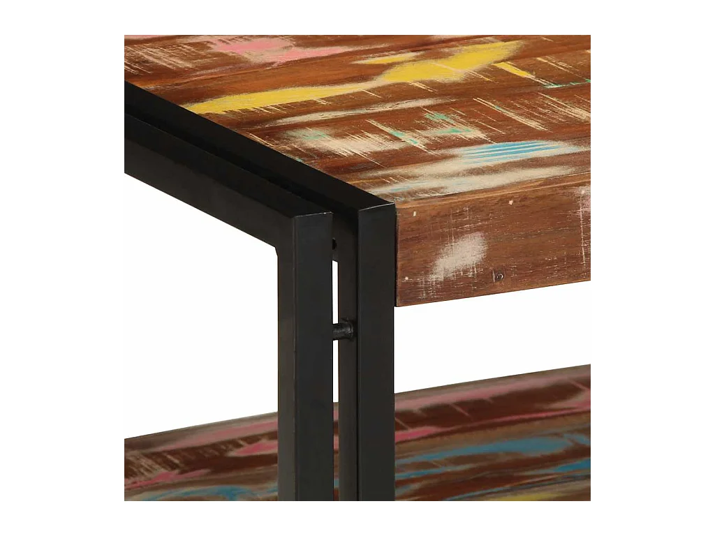 Mesa de centro | Mesa auxiliar | Mesita de centro MDF y hierro gris y negro 90x45x45 cm SHL3043
