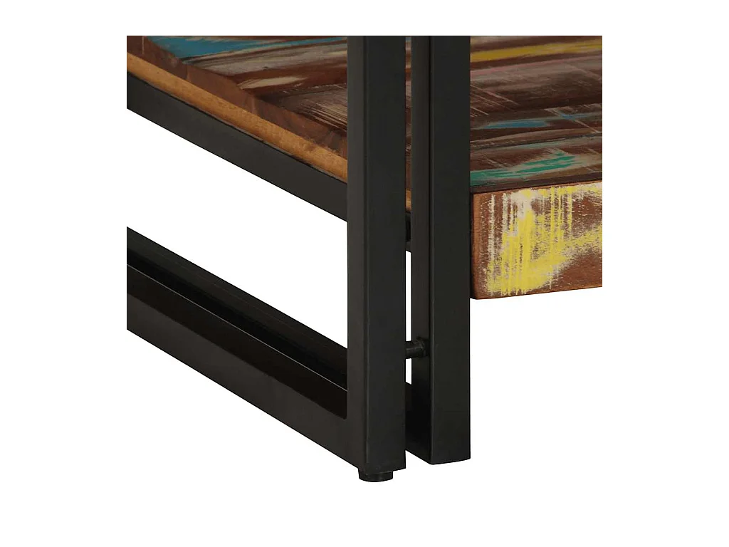 Mesa de centro | Mesa auxiliar | Mesita de centro MDF y hierro gris y negro 90x45x45 cm SHL3043