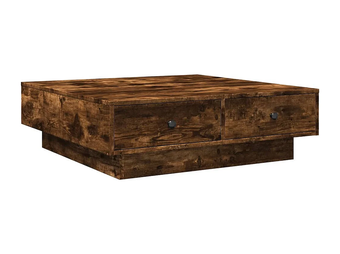 Table basse salon-Table d'appoint Chêne fumé 90x90x28 cm Bois d'ingénierie SHL57001