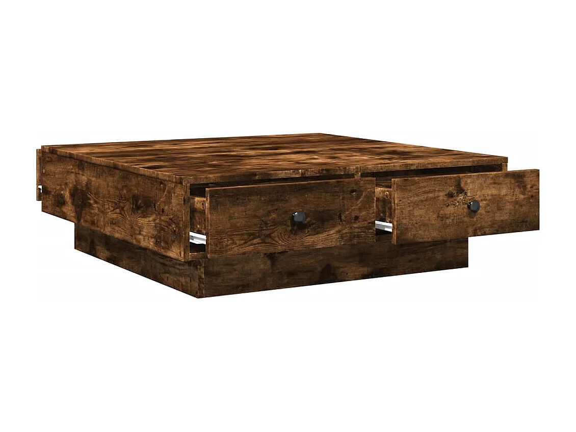 Table basse salon-Table d'appoint Chêne fumé 90x90x28 cm Bois d'ingénierie SHL57001