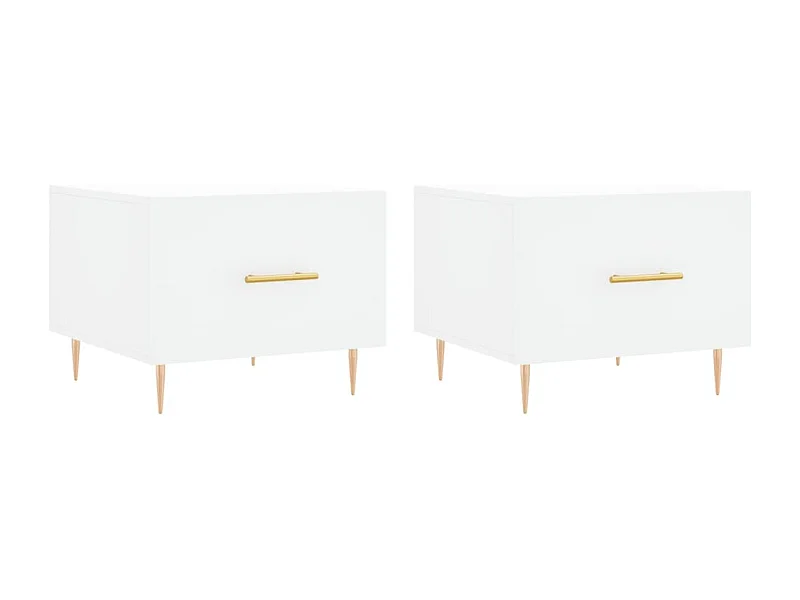 Couchtisch 2er Set-Sofatisch-Beistelltische Weiß 50x50x40 cm Holzwerkstoff SHL68235