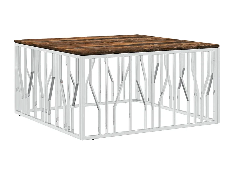 Mesa de centro | Mesa auxiliar con Infinity LED marrón roble 40x40x51 cm SHL45843