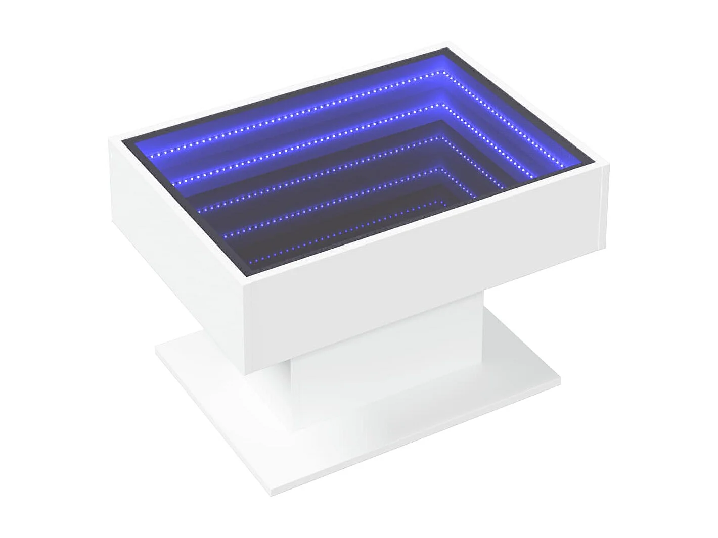 LED Couchtisch-Beistelltische-Sofatisch Weiß 70x50x45 cm Holzwerkstoff SHL9653