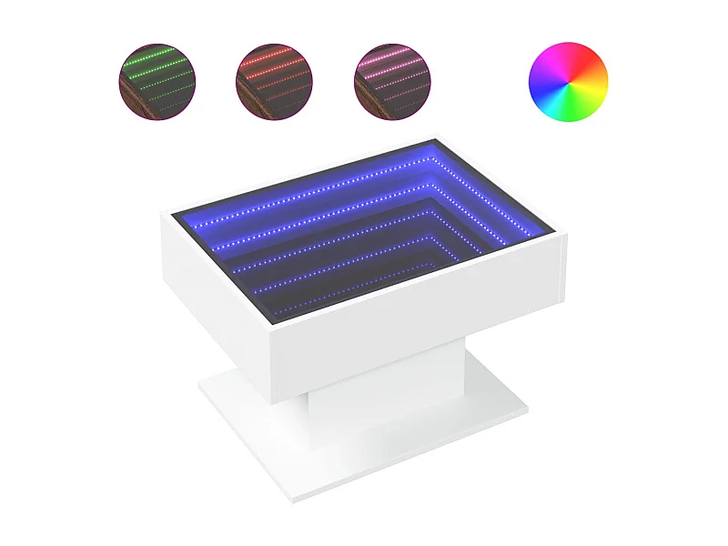 Table basse salon-Table d'appoint avec LED blanc 70x50x45 cm bois d'ingénierie SHL27455