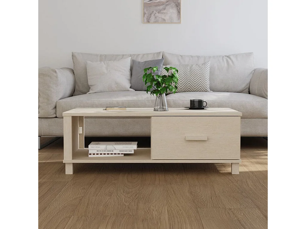 Couchtisch-Beistelltische-Sofatisch Honigbraun 100x55x35 cm Massivholz Kiefer SHL62783