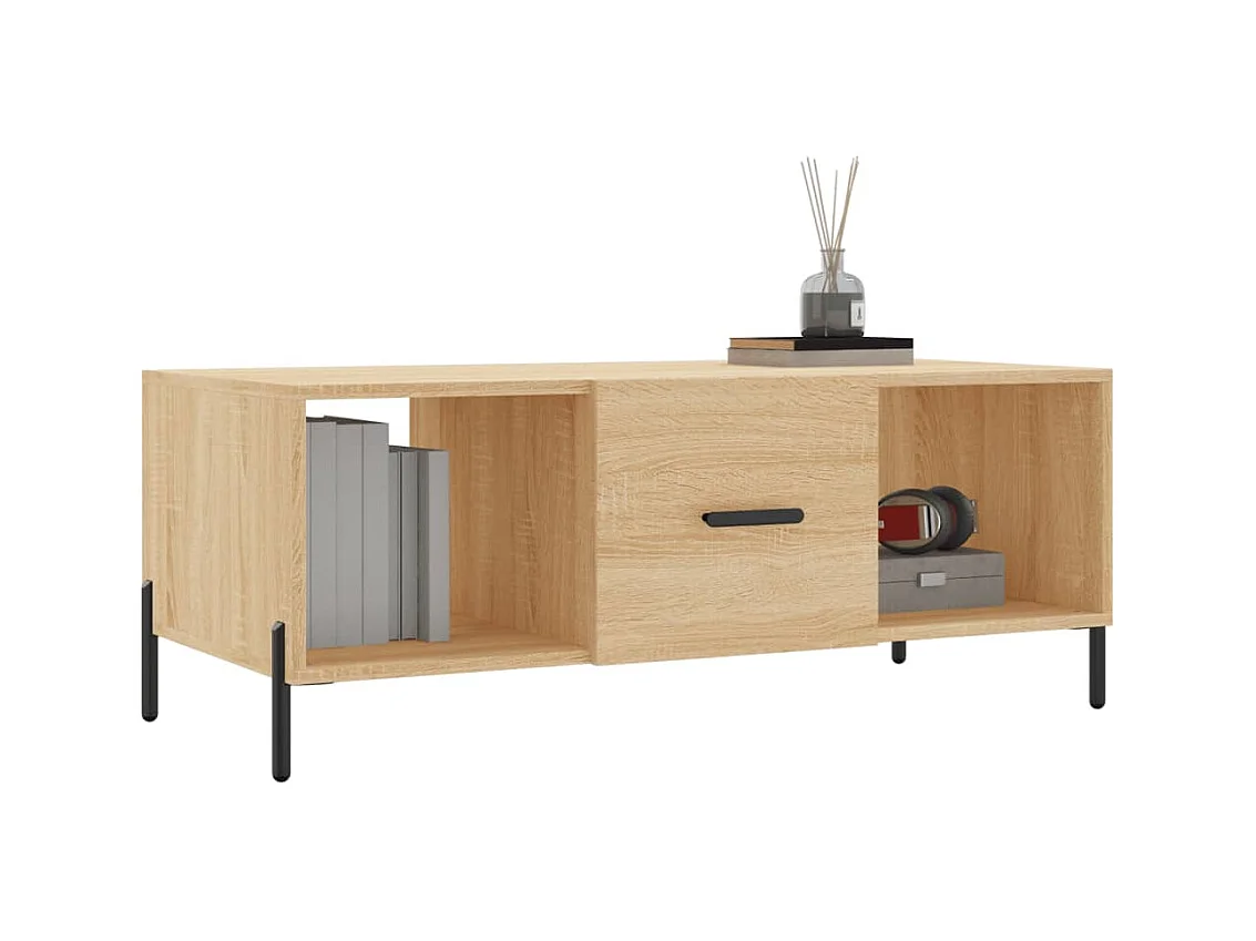 Mesa de centro | Mesa auxiliar madera de ingeniería roble ahumado 102x50x35 cm SHL3710