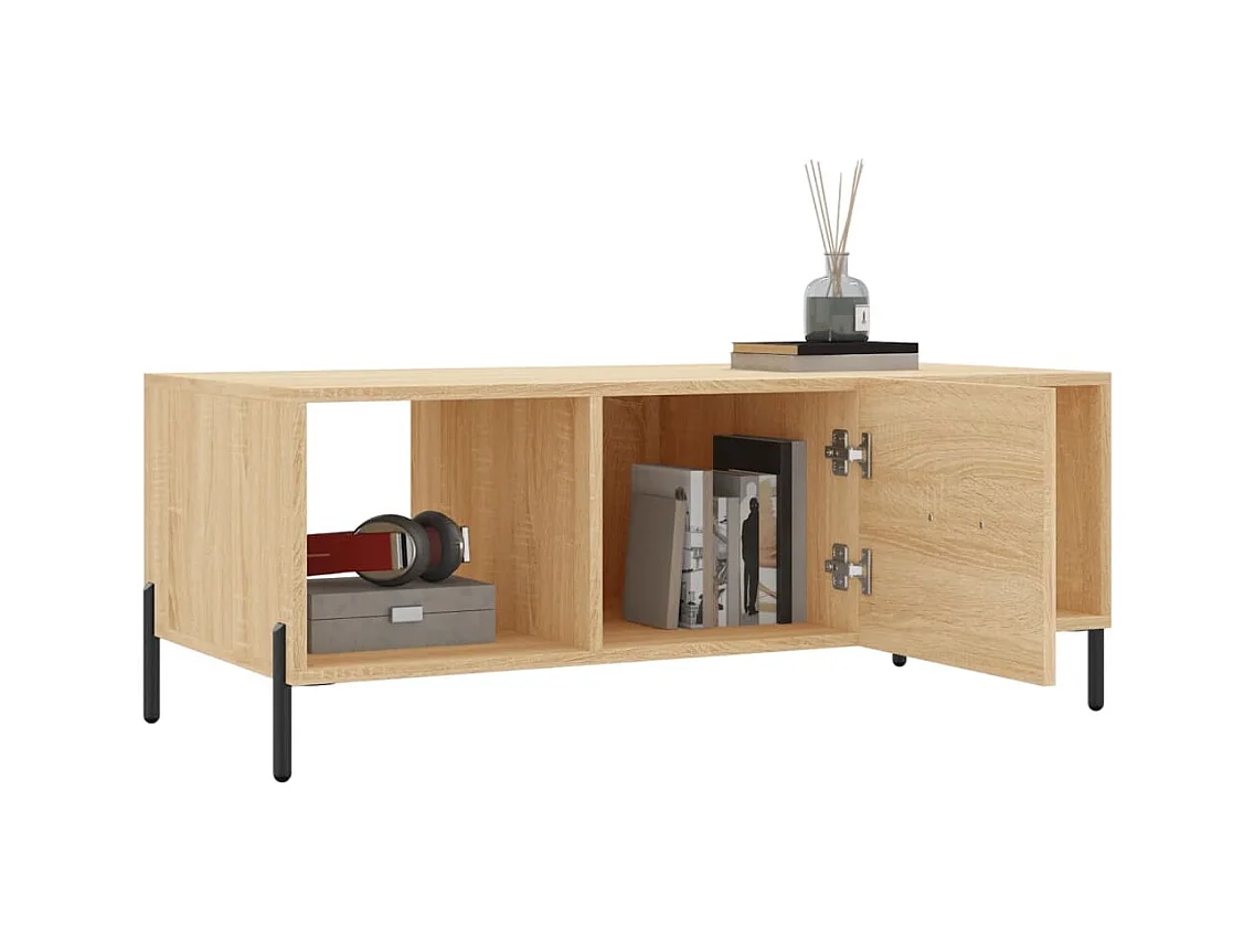 Mesa de centro | Mesa auxiliar madera de ingeniería roble ahumado 102x50x35 cm SHL3710