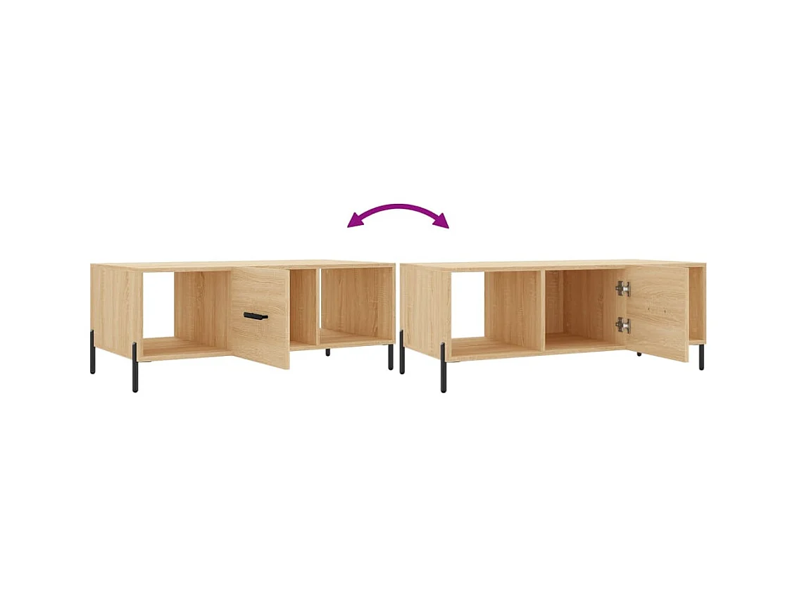 Mesa de centro | Mesa auxiliar madera de ingeniería roble ahumado 102x50x35 cm SHL3710