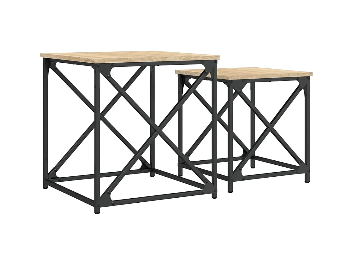 Tables basses gigognes de salon 2 pcs chêne sonoma bois d'ingénierie SHL41594