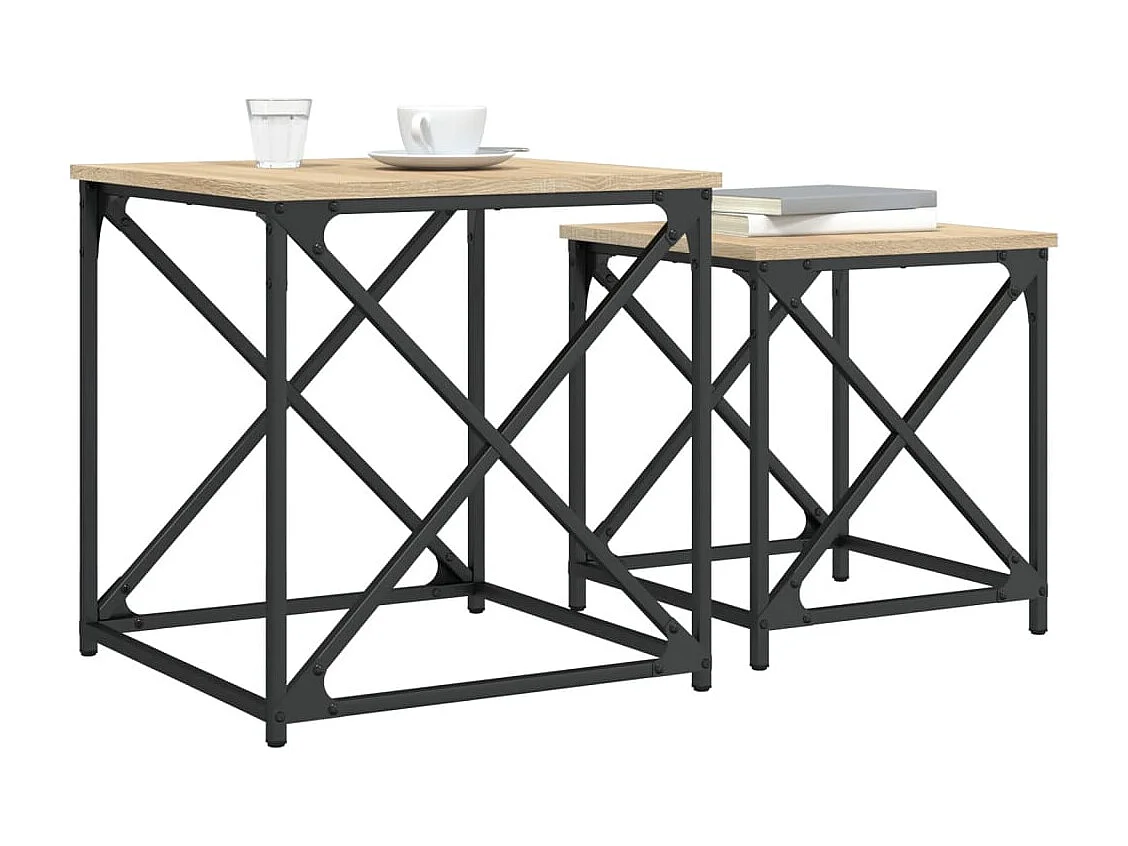 Mesa de centro-Mesa auxiliar de madera maciza de mango 80x50x40 cm SHL4720