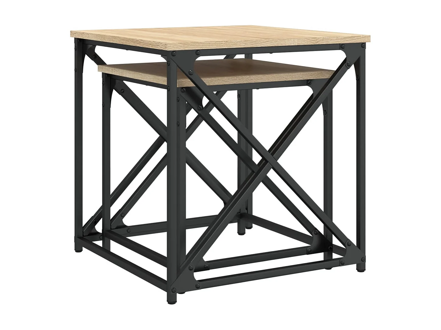 Mesa de centro-Mesa auxiliar de madera maciza de mango 80x50x40 cm SHL4720