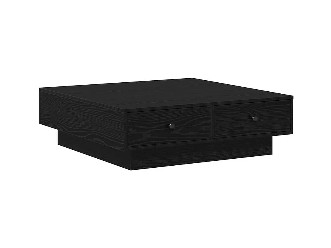 Table basse salon-Table d'appoint Bois Noir Bois d'ingénierie 90x90x28 cm SHL43580