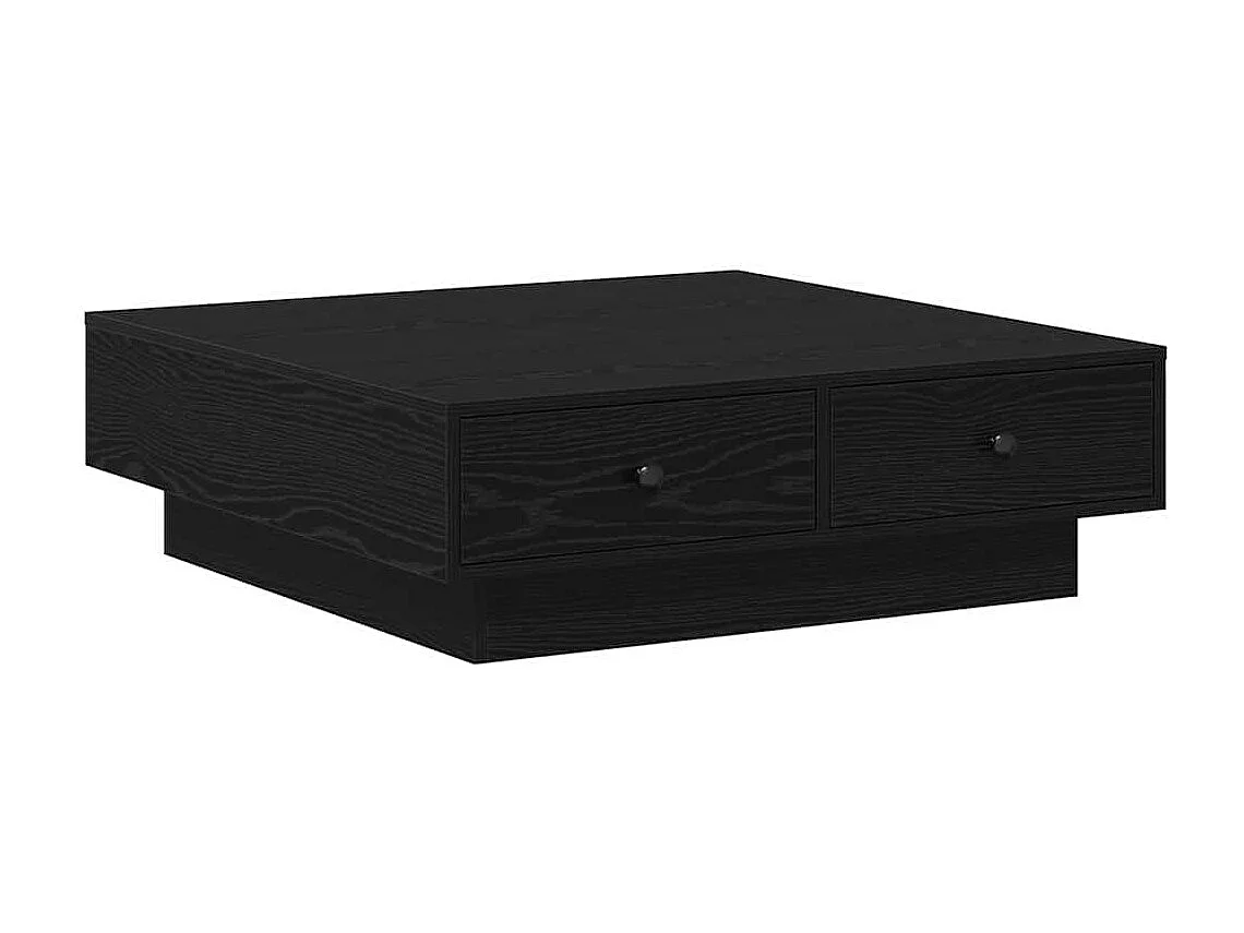 Salontafel | Woonkamertafel | Bijzettafel Zwart eiken 90 x 90 x 28 cm Bewerkt hout